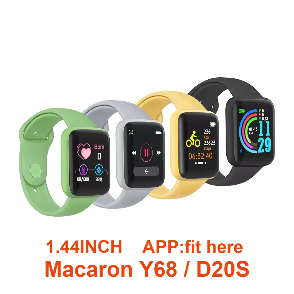 

Macaron Y68 D20S Smart Watch Waterproof Bluetooth Blood Pressure Fitness Tracker Heart Rate Monitor Smartwatch