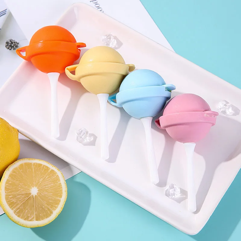 

Lollipop Shape Ice Cream Mold with Stick Silicone Ice Pops Mold Cute Ice Cream Molds Kids Ice Popsicle Mould DIY Ice Ball Maker