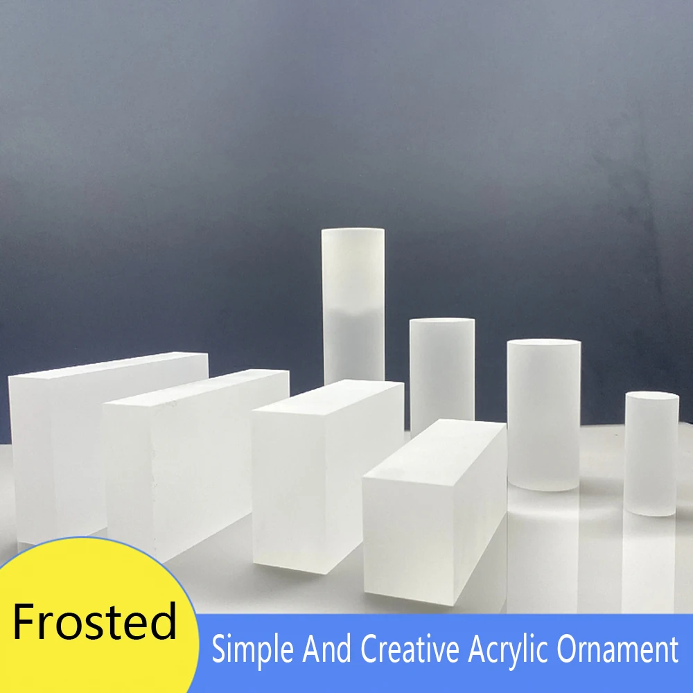

Frosted Acrylic Light-transmitting Plexiglass Plate Sandblasting Square Column Round Rod Cylindrical Light Guide Display Base