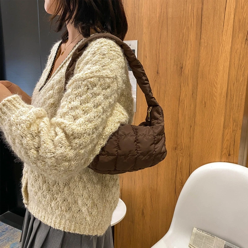 Модные хлопковые женские сумки на ремне Space Pad зимние нейлоновые сумки-шопперы