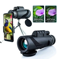 80100 hd monocular telescope ultra long zoom monoculars bak4 prism lens suitable with tripod clip for hunting outdoor camping