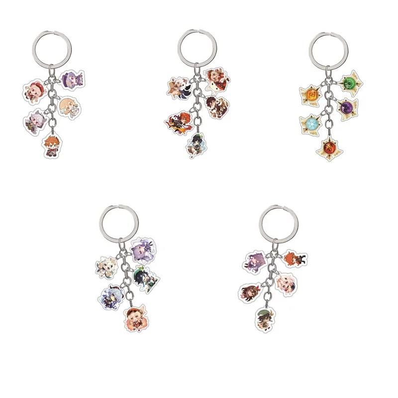 

Hot Game Anime Genshin Impact Keychain Acrylic Figure Key Chain Ring For Women Backpack Pendant Fans Collection