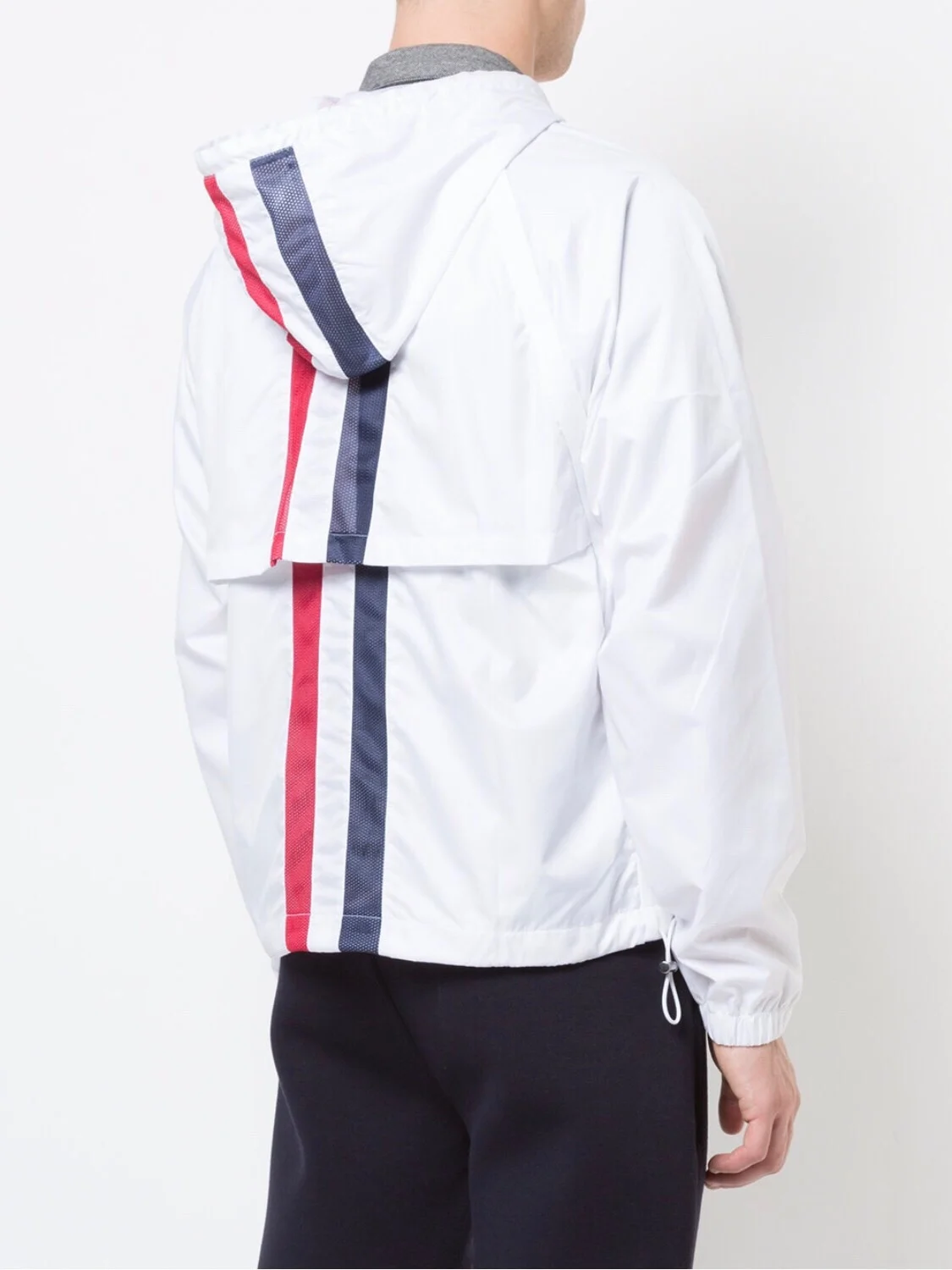 

TB THOM Summer Jacket Windbreaker Fashion Brand Men's Shirt 4-Bar Vertical Stripes Quick Dry Uv Hooded Sunscreen Coats