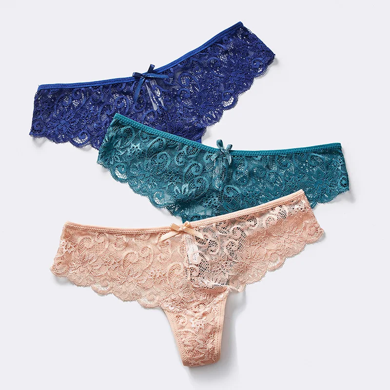 

Sexy Lace Women's Panties Hollow Floral Underpants Thongs Mid-Waist Cotton Shorts Briefs Breathable Seamless Pants Intimates