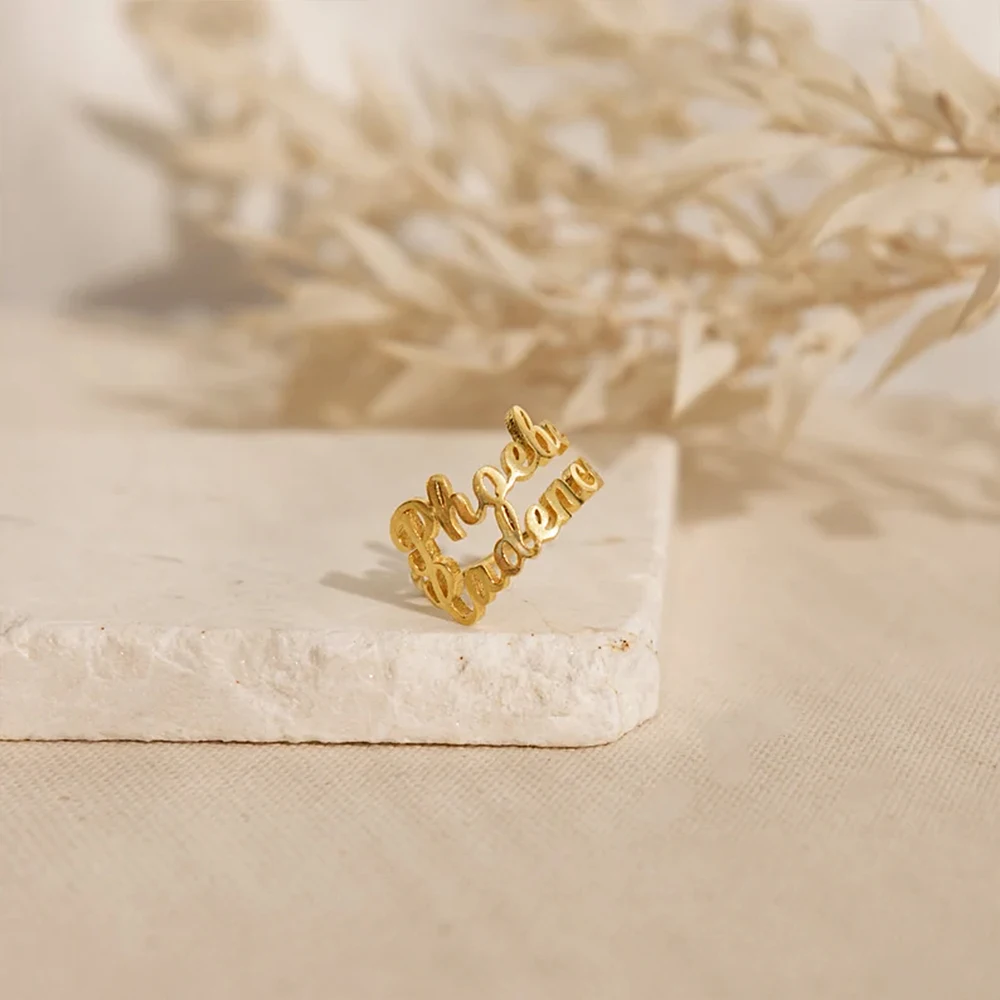 Women's Personalized Name Custom Ring Stainless Steel Women's Fashion Accessories Alphabet Carved Personality Jewelry Ring