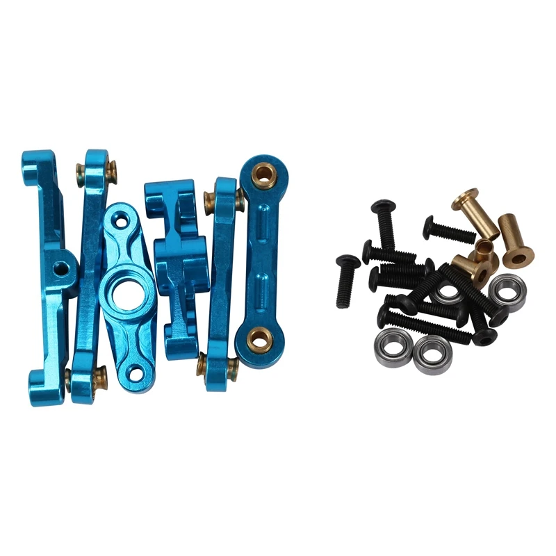 

FBIL-Aluminum Ball Bearing Crank Steering Assembly Link Set For Tamiya TT02 TT-02 TT-02D 1/10 RC Drift Car Parts