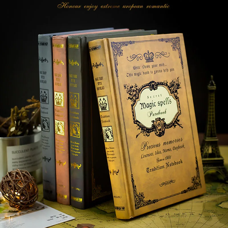 

Retro Magic Book Student Notebook Business Office Creative Thickened Hardcover Diary Learning Stationery