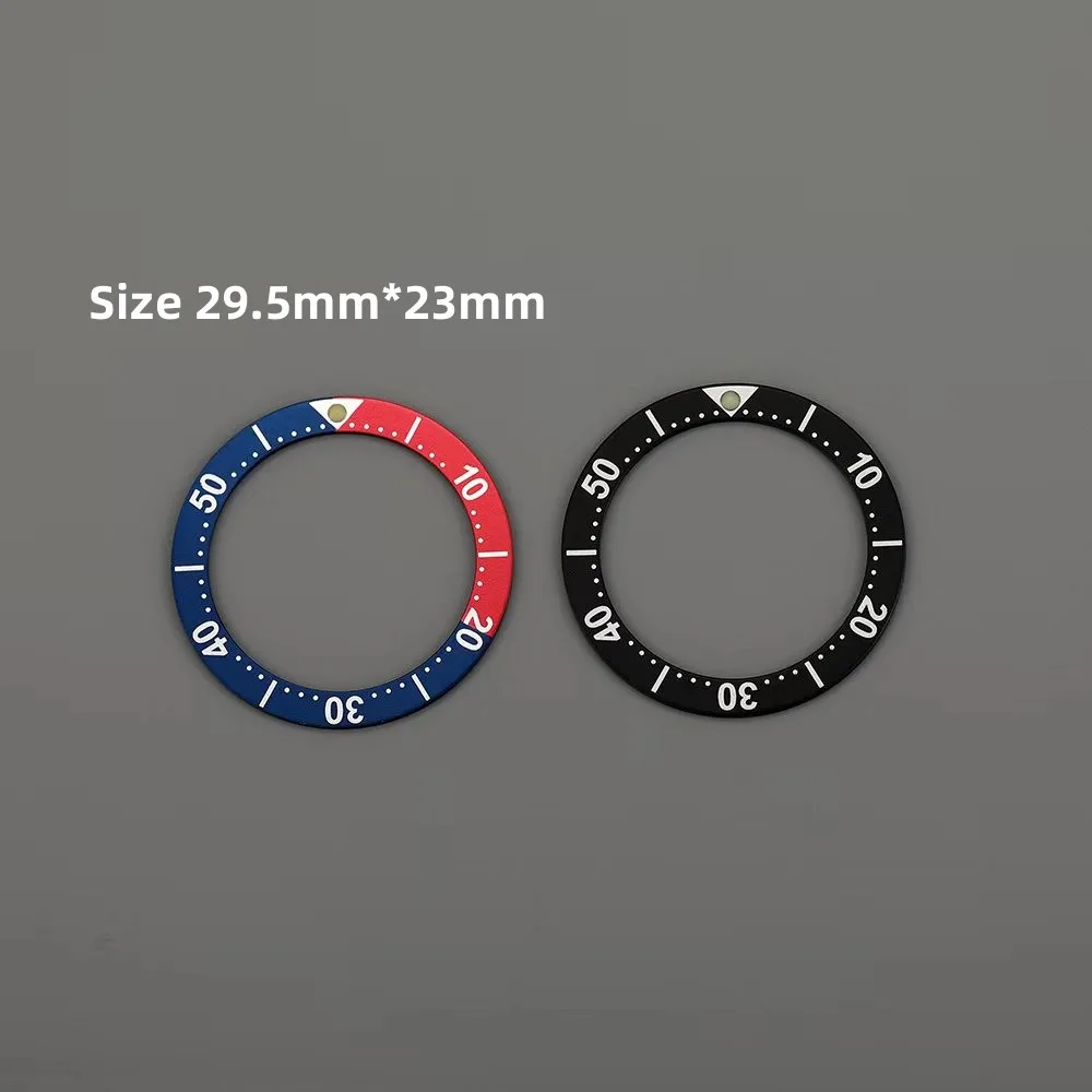 

MOD 29.5mm*23MM Green Luminous Beads Black Red/Blue Flat Aluminum Bezel Insert For 4205-014 Diving Watch