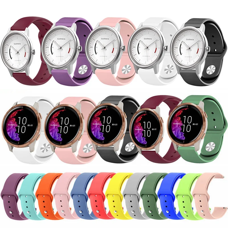 

20mm Strap For Samsung Galaxy watch 4/5/5 pro/Classic 46mm/Active 2/Gear S3 Silicone 22mm bracelet Huawei GT 2/2e/3/3 pro band