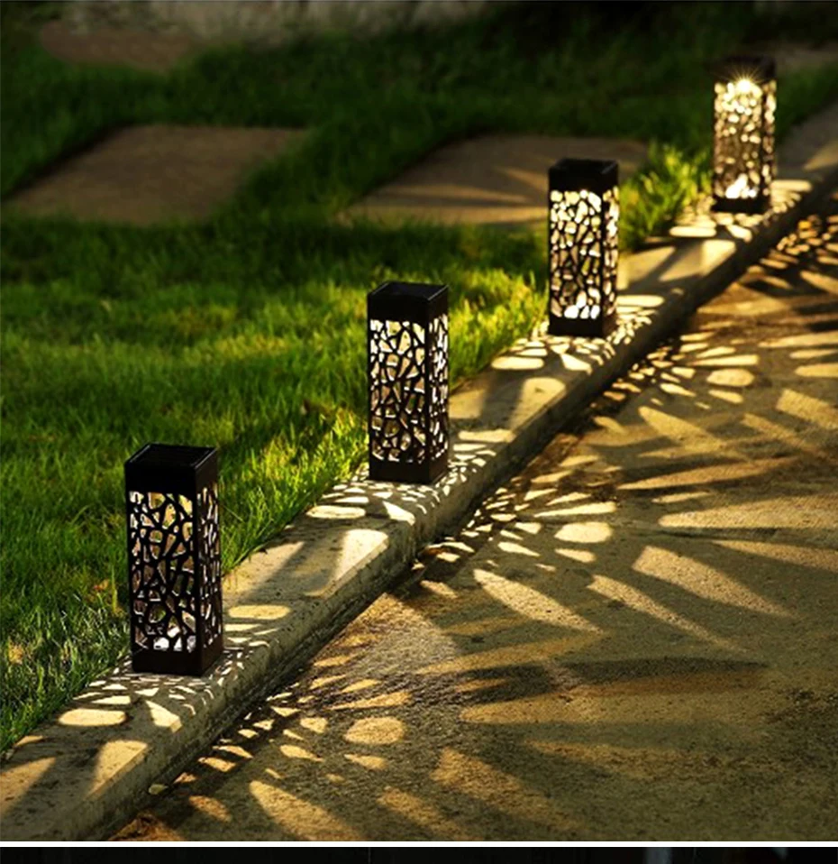

Садовые фонари на солнечной батарее для дорожек, светильник для газона, украшение для сада, уличное освещение для дорожек, беспроводная водонепроницаемая Ночная Светодиодная лампа на солнечной батарее