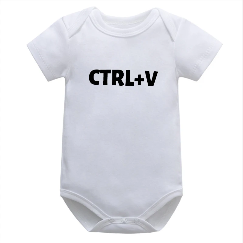 Семейная сочетающаяся одежда Ctrl + C и V футболка для отца сына детское боди