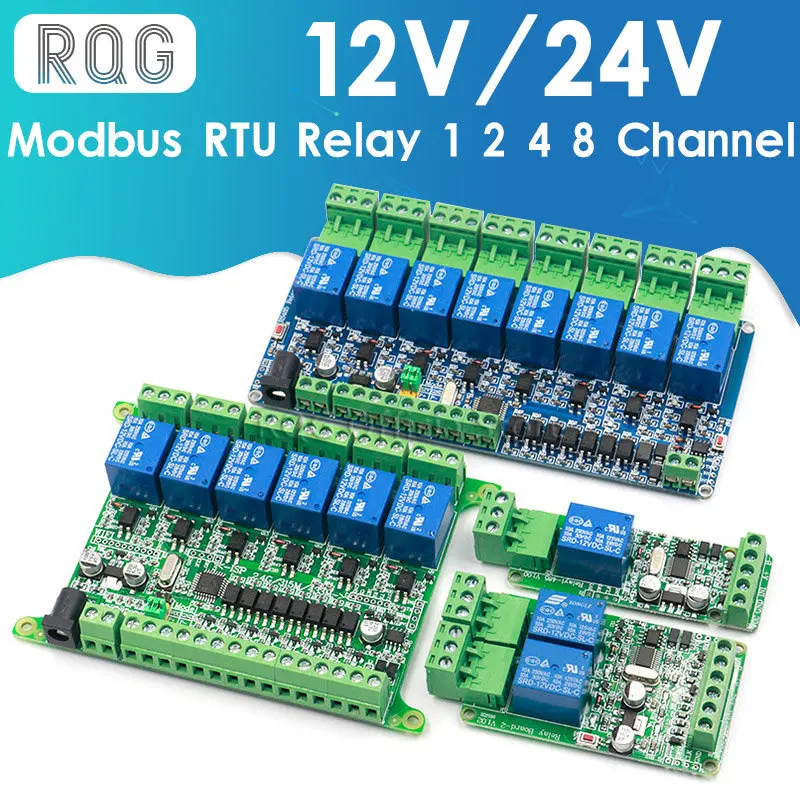 

12V/24V Modbus rtu 1 2 4 8 channel Relay Module 485 TTL Communication 1 2 4 8 Channel Input Relay Module