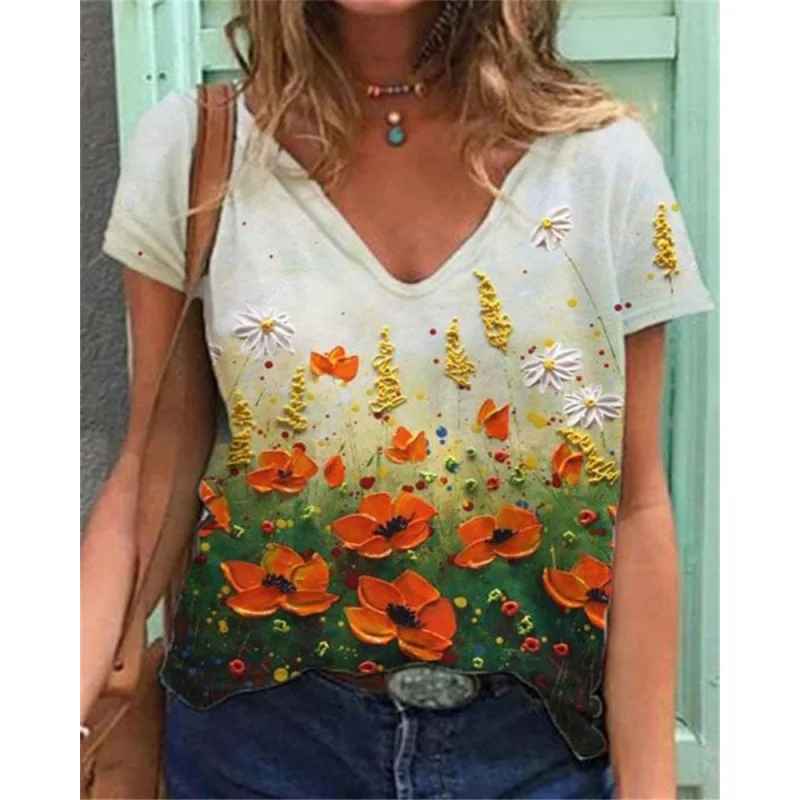 

Women's Summer Fashion Print Collection T-Shirt Comfortable Casual Top