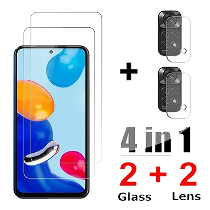 4in1 Tempered Glass For Xiaomi Redmi Note 11 11S Global Screen Protector Camera Lens Protective Film Redmi Note11 Pro 5G Glass