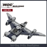 new star plan moc bricks tri wing s 91x starfighter building blocks interstellar spaceship diy assembly model toys gifts