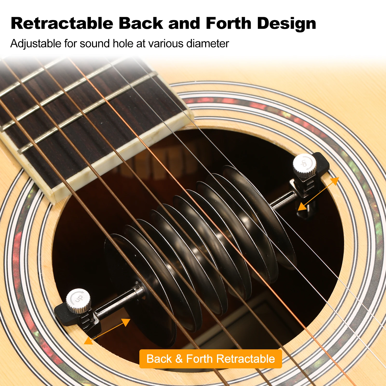 

12-Bell Guitar Soundhole Tambourines Guitar Playing and Accompaniment Ring Bell Stainless Steel Jingles 40/41 Inches Guitar