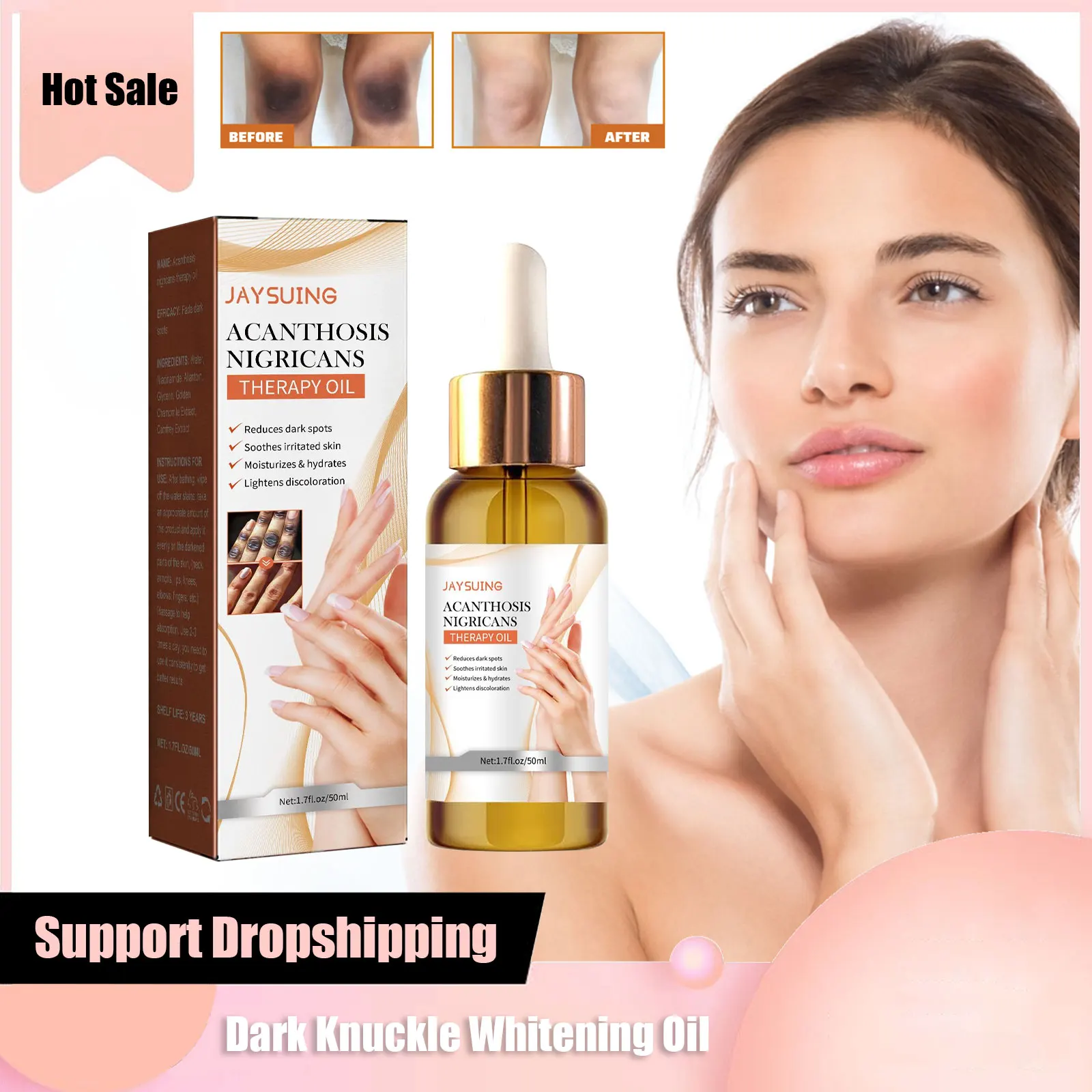 

Dark Knuckles Whitening Oil Skin Glowing Lightening Privates Part Knees Elbows Buttock Long Lasting Moisturizing Smooth Body Oil