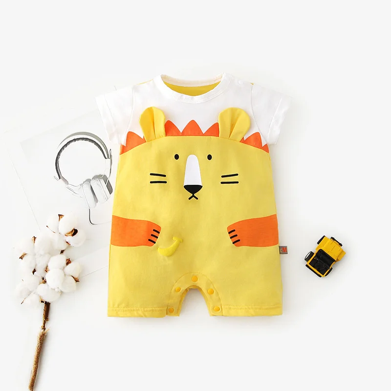 

Baby Rompers Cartoon Lion Summer Newborn Boys Girls Jumpsuits Clothes Short Sleeve Toddler Boy Girl Outfits 0-2Y