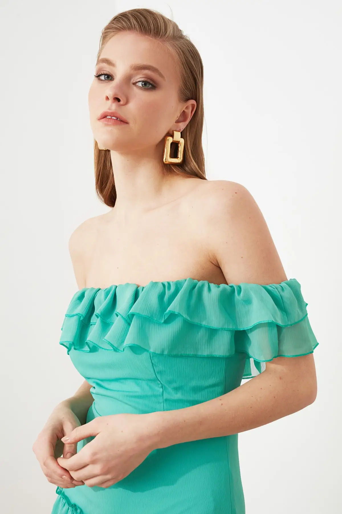 Trendyol Ruffle Detail Evening Dress &amp Graduation Gown TPRSS20AE0224 | Свадьбы и торжества