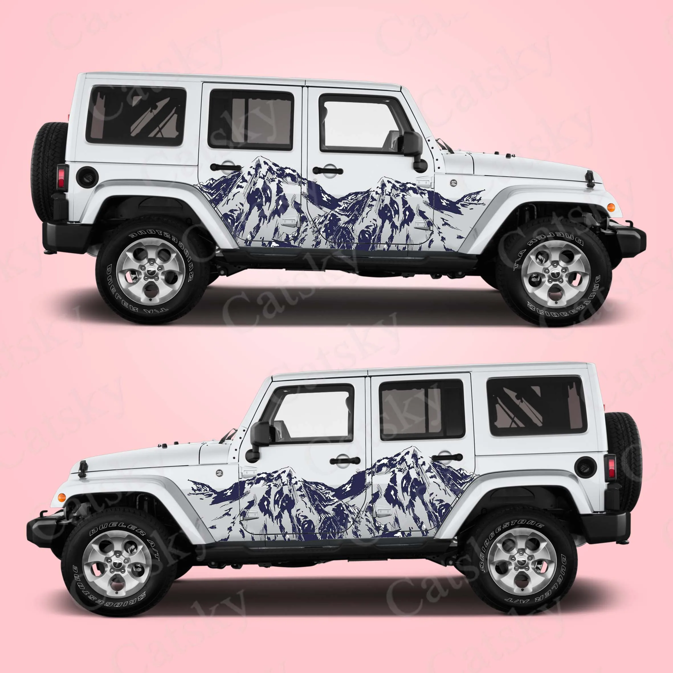 

Mountain car sticker side car wrapping vehicle side graphic car modification pattern DIY car decal
