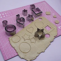 12pcs polymer clay cutter roundsuqarestarheart shapes cutting mold clay cutter for earring diy jewelry making work with clay