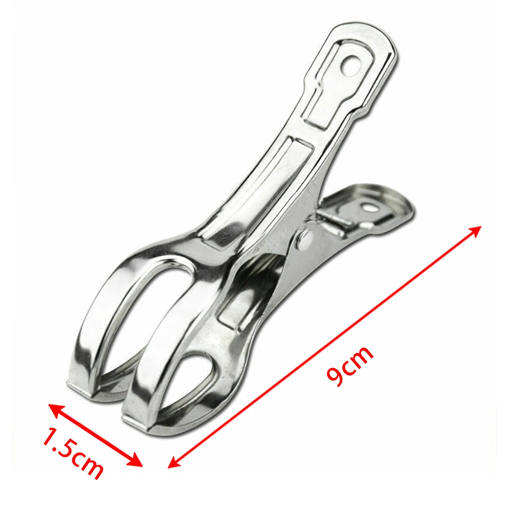 

6Pcs 9cm Stainless Steel Clothespin Clothes Pegs Rack Bed Sheet Clips Thick Clothes Windproof Clip Bed Sheet Holder Home Storage