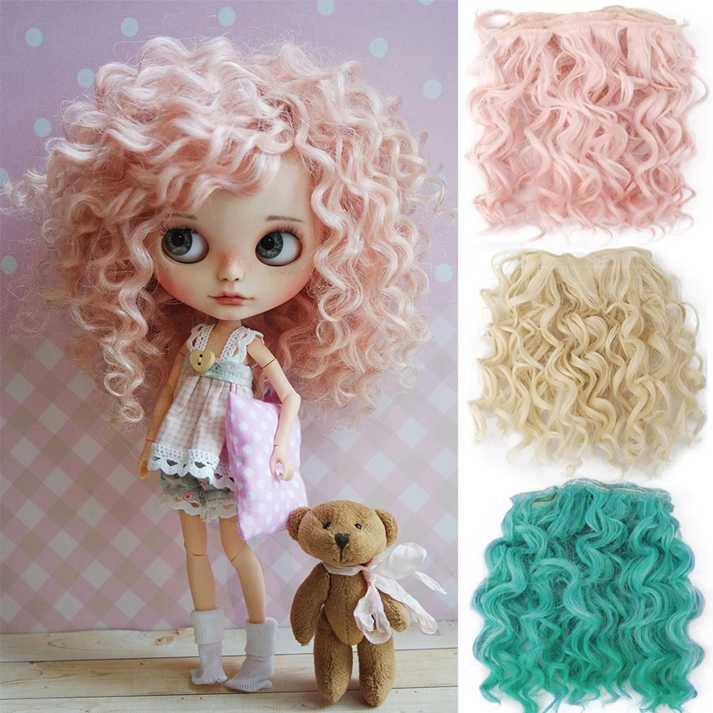 15CM Curly Hair Doll Wig DIY Toy Accessories Synthetic Heat Resistant Fiber Wig Handmade Materials