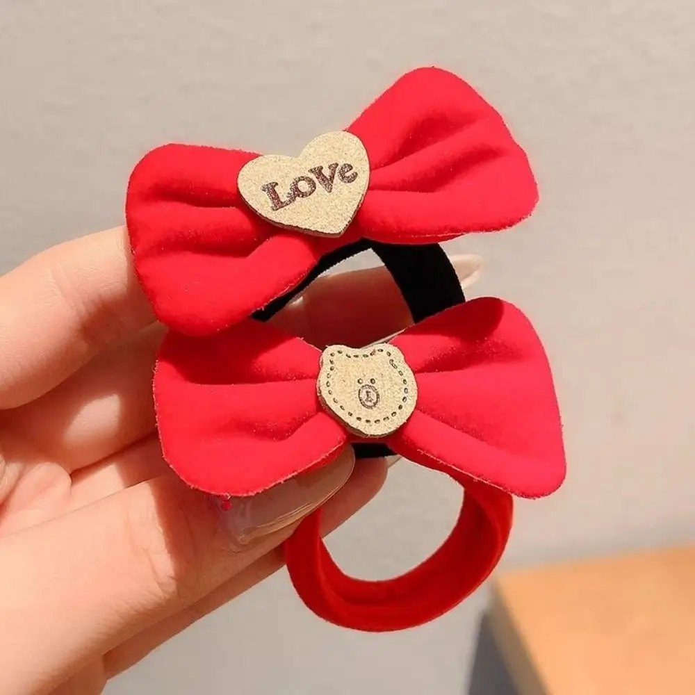 Бархатные резинки для волос с красным бантом эластичная резинка повязка толстой