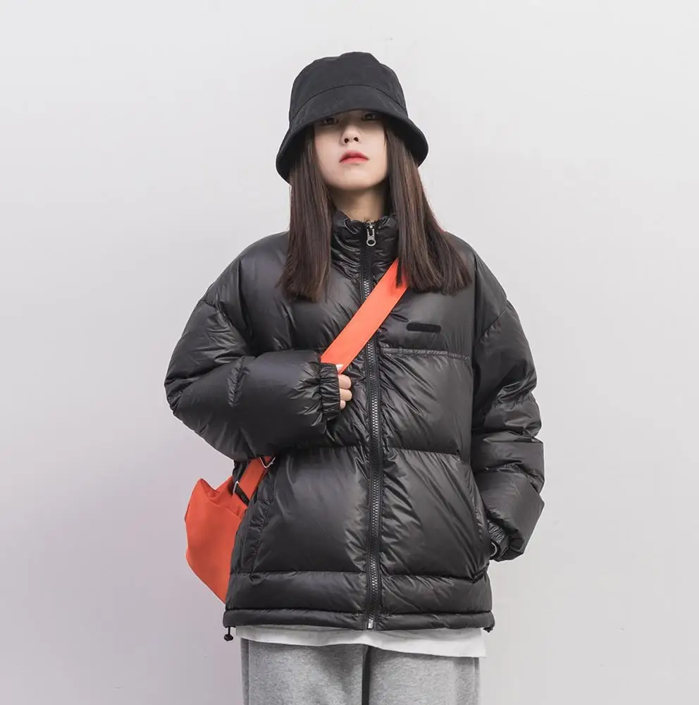 

Winter Couple Parkas Loose Bread Coat Cotton Coat Jacket Men and Women Solid Stand-up Collar Casual Warm Padded Puffer Jacket