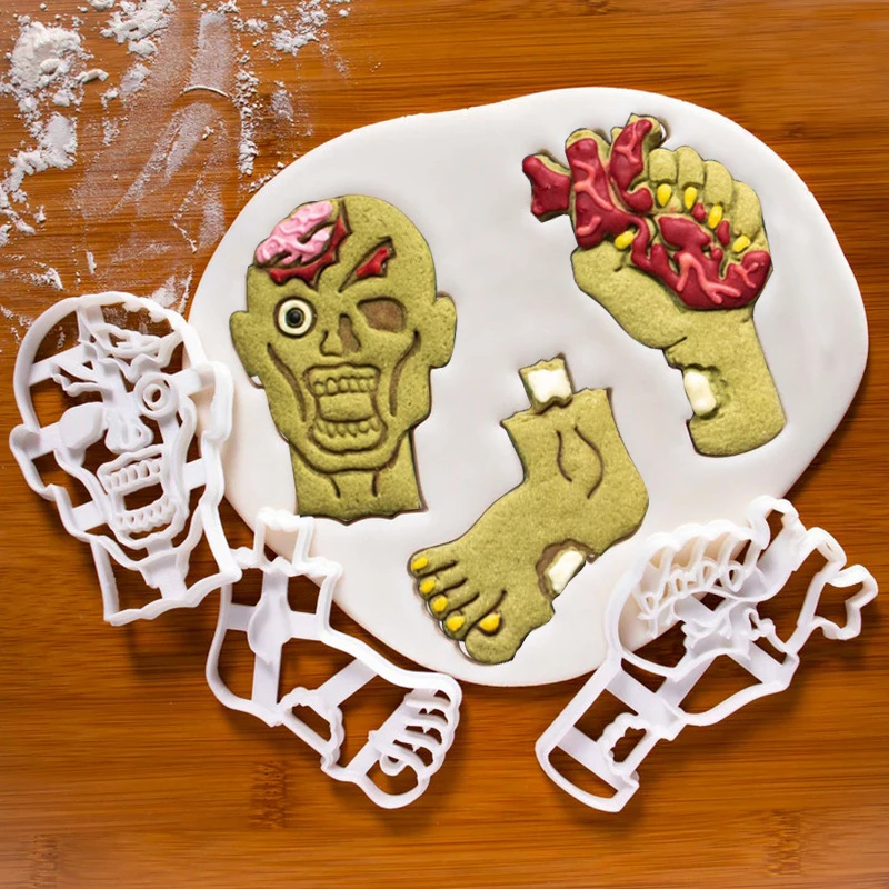 

New Halloween Zombie Cookie Mold Baking Tool DIY Day of The Dead Party Ghost Cookie Mould Fondant Cookie Cake Decorating Tools