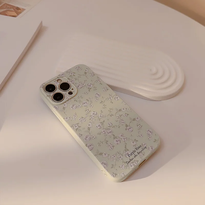 Iphone14/13/12/11pormax Mobile Phone Protective Case All-Inclusive Trend Painted Ins Wind Small Fresh Summer Floral Pattern