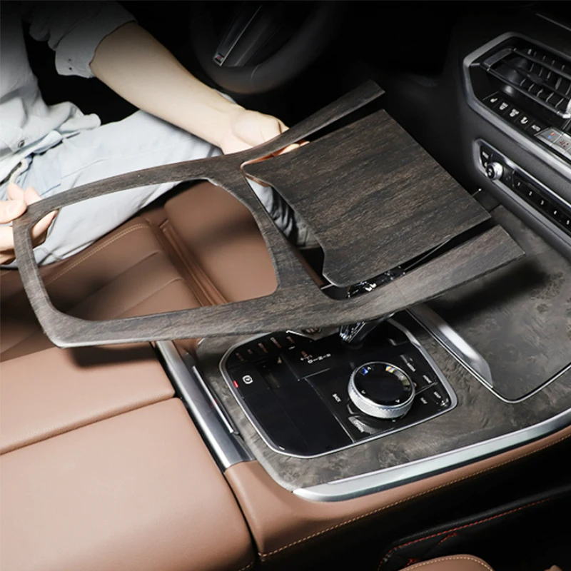 

for BMW X5 G05 X7 G07 2019-2022 Car Styling Car Gears Frame Cup Holder Gear Panel ABS Carbon Fiber Covers Interior Sticker