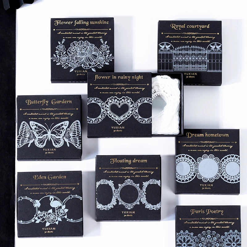 

12Packs Wholesale Stickers White Transparent Butterfly Garden Account Material Paper Decorative Scrapbook Sticker Free shipping