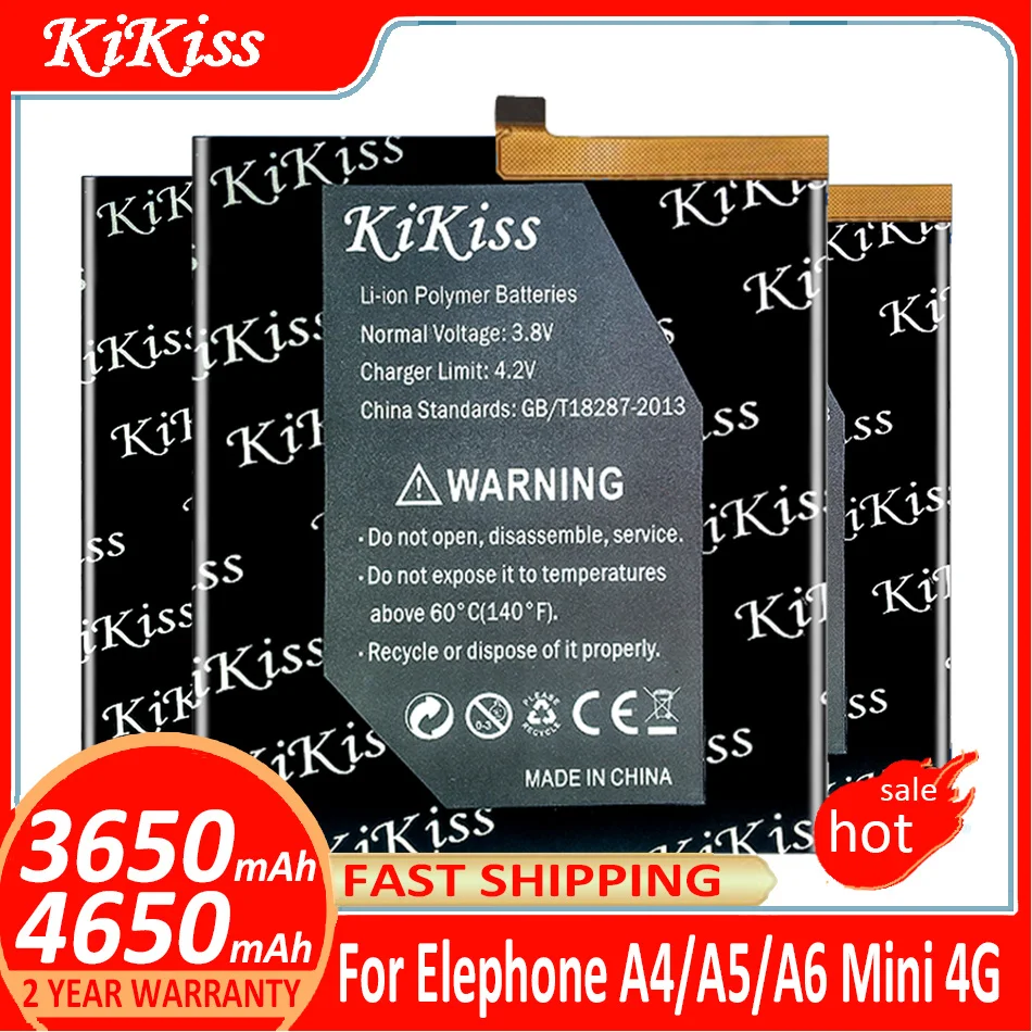 

KiKiss Mobile Phone Battery For Elephone A4 / A5 / A6 Mini 4G A6Mini Smartphone Batteries