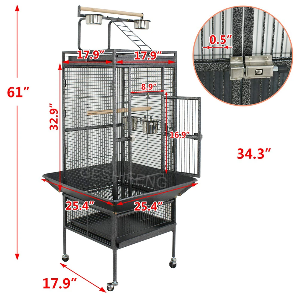 

Best Quality metal Big Size Large Bird Cages Pet House Pet Cages Carriers Bird Breeding foldable Large Bird Cage