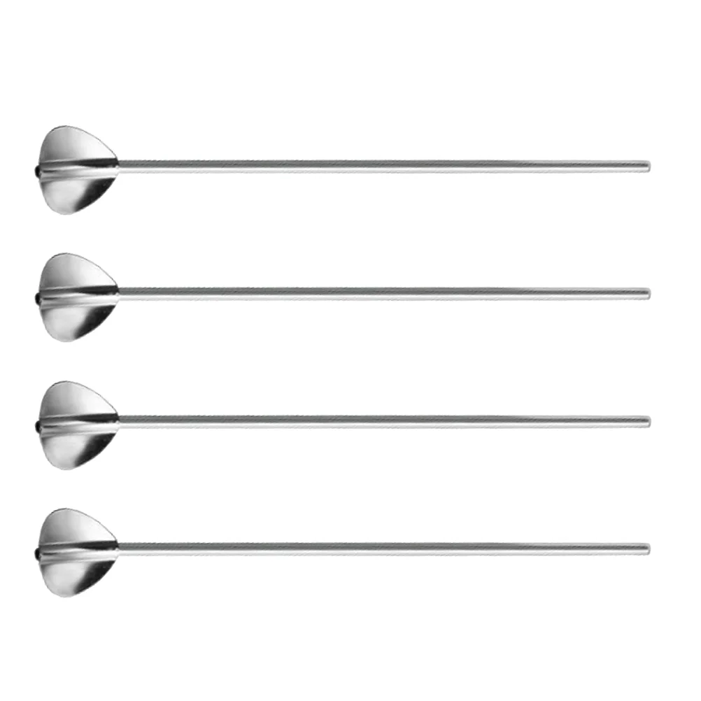 4pcs Household Straw Spoons Stainless Steel Straw Spoons Whisking Stick