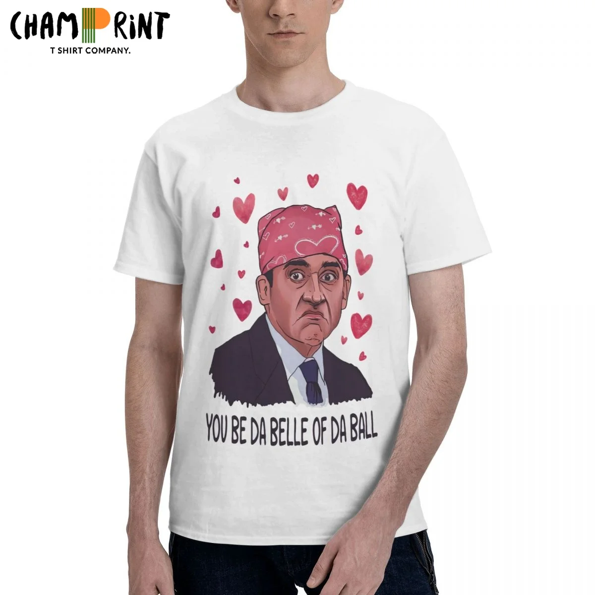 

Men Funny Prison Mike The Office T Shirts Belle of da Ball Pure Cotton Tops Funny Short Sleeve O Neck Tee Shirt Graphic T-Shirts