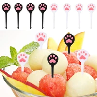 1set cute fruit forks new cartoon cat claw car sign bento forks childrens dessert fork cake party supplies kitchen tableware
