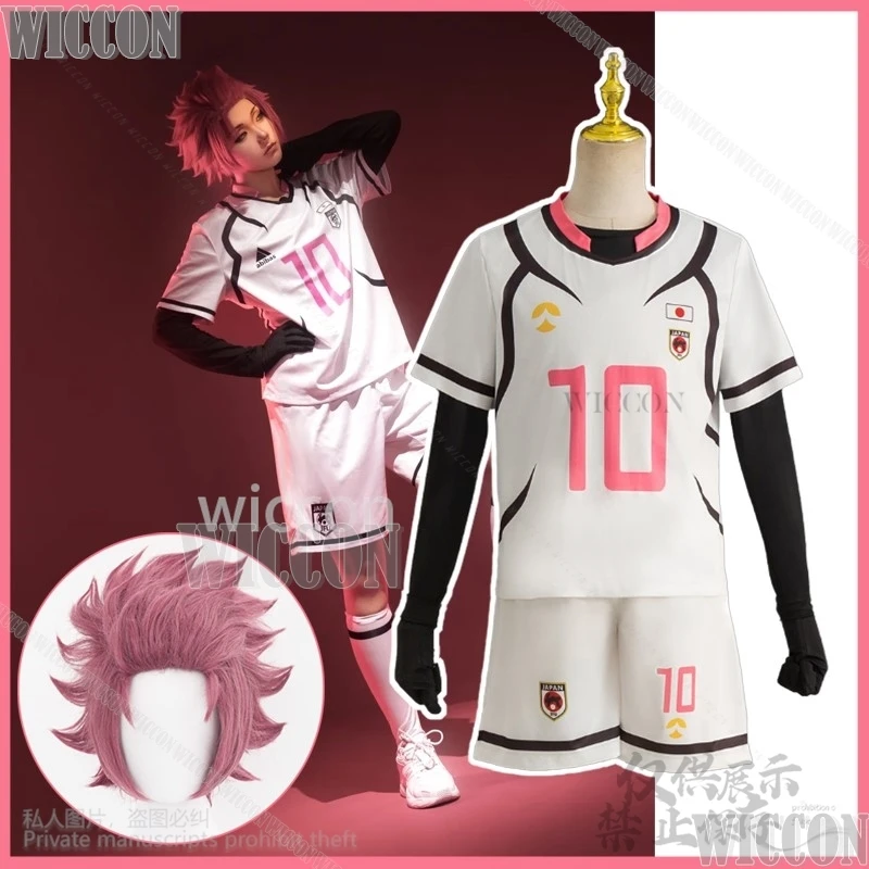 Itoshi Sae аниме синий замок косплей костюм U20 соревнование белый розовый футбольная