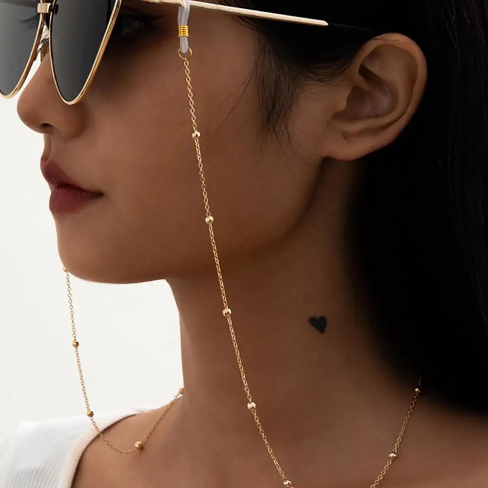 

Men Women Fashion Pearls Sunglasses Chains Gold Eyeglasses Chains Sunglasses Holder Necklace Eyewear Retainer Accessories