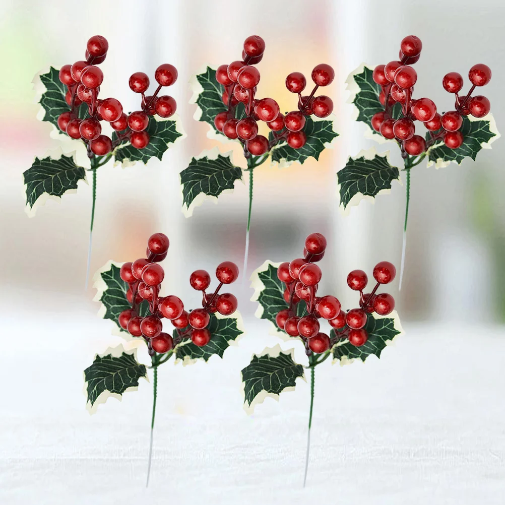 

Christmas Pine Decor Floral Holly Craftdiy Greenery Wreaths Flower Decorative Cones Fake Berries Pick Stems Berry Red Spray Tree