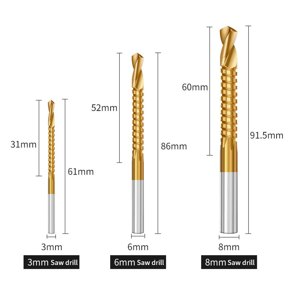 Набор сверл с титановым покрытием комплект из 6 резцов для дерева и