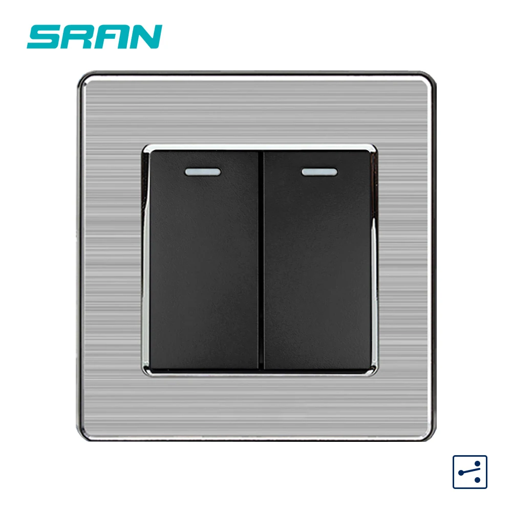 Кулисный выключатель SRAN UK 2-канальный 250 В 16 А прерывания света из нержавеющей
