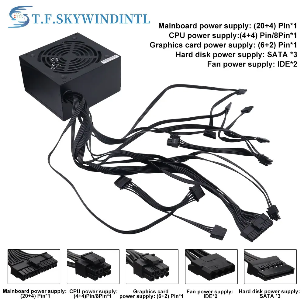 T.F.SKYWINDINTL 500 Вт блок питания ATX немодульный с 20 + 4-контактным интерфейсом