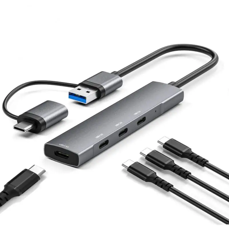 

4-in-1 Type-C Hub 3.0 Data Hub Ultra Thin USB-C Hub For Macbook, Mac Pro/Mini IMac Laptop USB-A Hub Usb Flash Drives