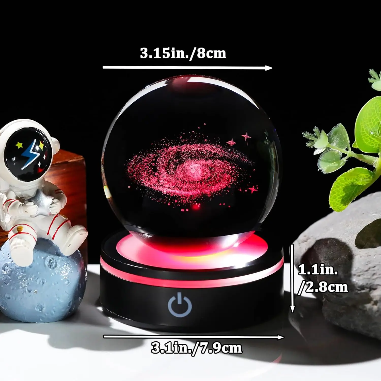 Фото 3D хрустальный шар Galaxy со светодиодной подсветкой, стеклянная планета, сфера, модель галактики, фигурка, ночник, украшение, подарки №5