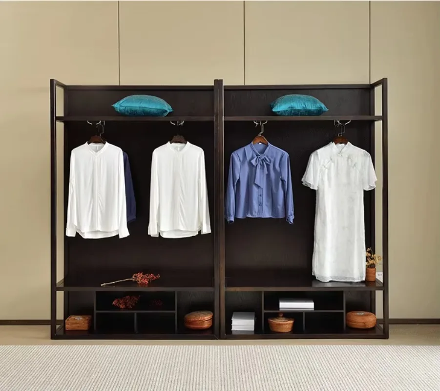 Armoire en bois massif chinois nouvelle chambre d' 본tel B & armoire sans porte ouverte 2024 г.