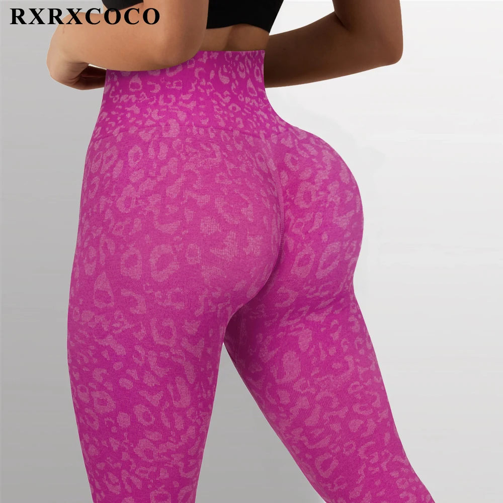 RXRXCOCOC Print Seamless Leggings For Women Slim Workout Sport Fitness Gym Pants Push Up Women Yoga Pants Casual Legging 2022