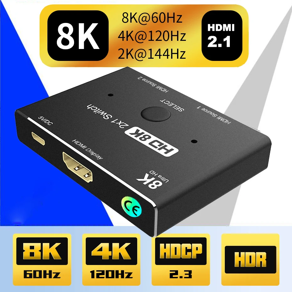 

HDMI переключатель 4K 120 Гц 2 в 1 HDMI 2,1 переключатель для Xbox серии X PS5 PS4 pro apple TV 8K 60 Гц поддержка HDR