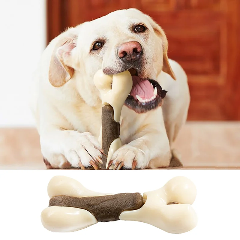 

2 in 1 Function Bone Dog Toy Molar Bite Resistant Pet Dog Chew Toys Interactive Health Clean Teeth for Dogs Indoor Exercise
